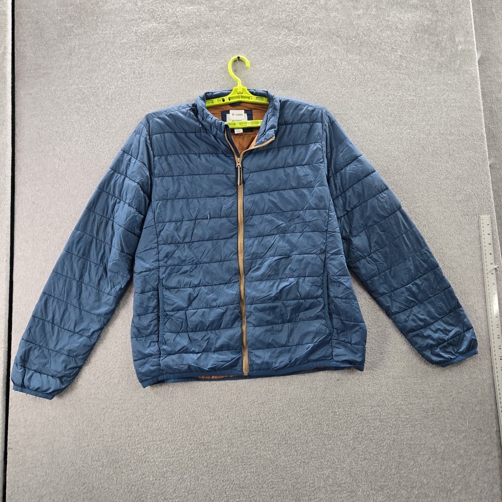 Old Navy Men Jacket L Blue Puffer Long Sleeve
